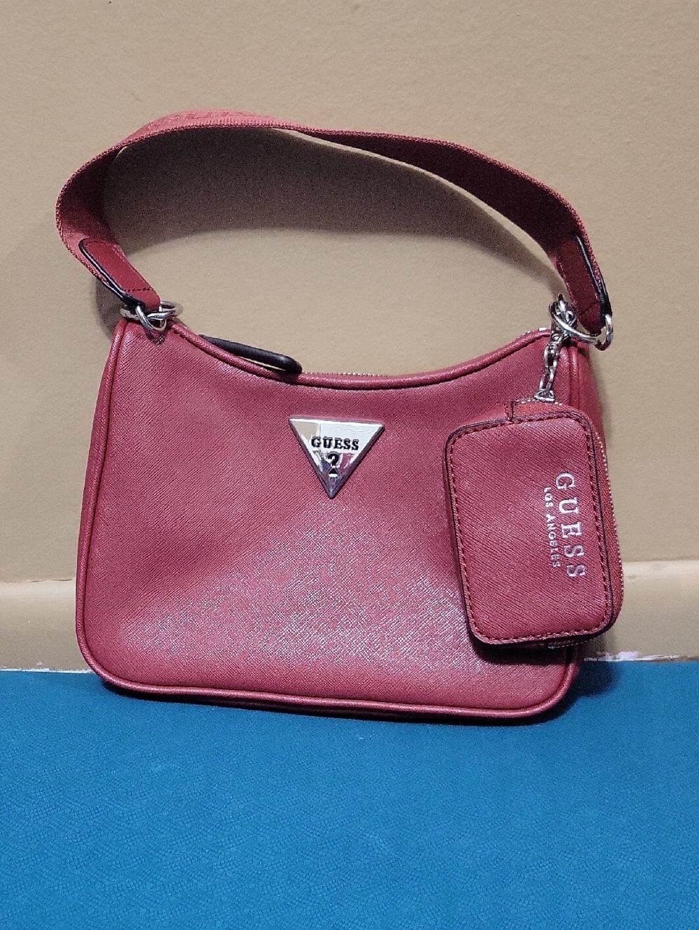 GUESS Cranberry Shoulder Bag with a Coin Pouch